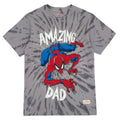 Marvel Spider-Man Cotton Short Sleeve Graphic T-Shirt Grey TieDye Spiderman