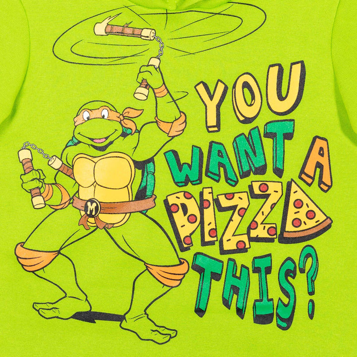Teenage Mutant Ninja Turtles Michelangelo Boys' Fleece Pullover Hoodie Green