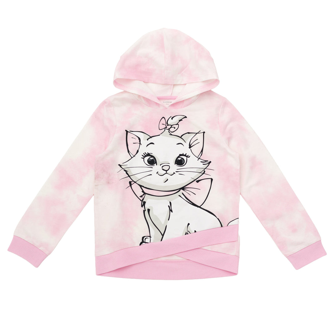 Disney The Aristocats Marie Girls' Fleece Pullover Hoodie Pink Tie Dye