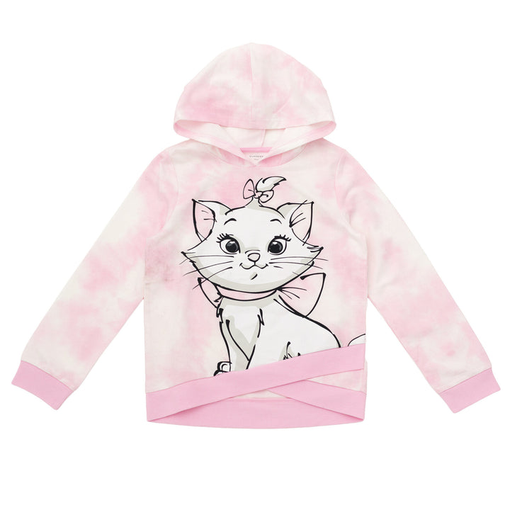 Disney The Aristocats Marie Girls' Fleece Pullover Hoodie Pink Tie Dye