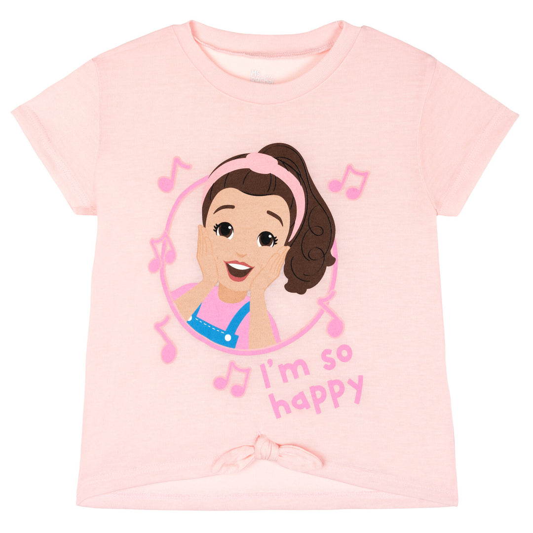 Ms. Rachel Toddler Girls' 2-Piece T-Shirt and Shorts Set Pink Music Notes