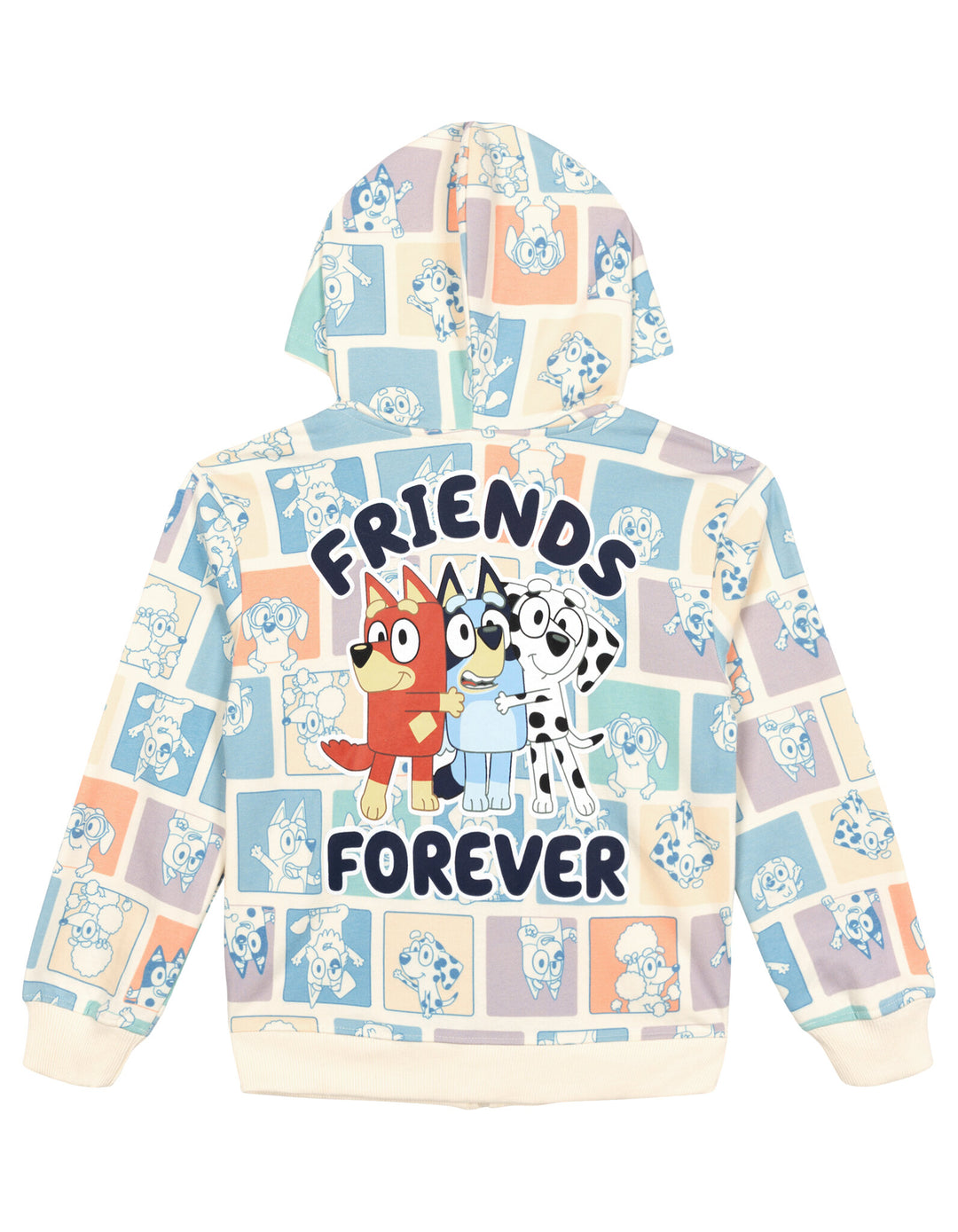 Bluey Fleece Zip-Up Hoodie Pastel Multi