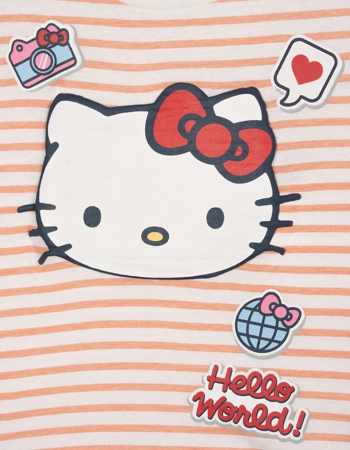 Hello Kitty Girls' Short Sleeve T-Shirt Stripe