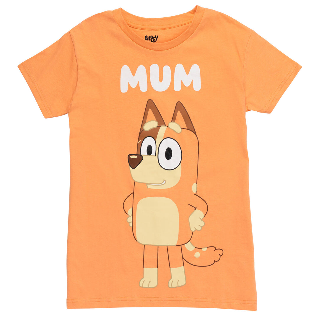 Bluey Chilli Mom Women's Short Sleeve T-Shirt Peach