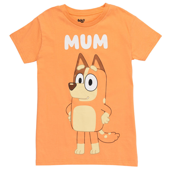 Bluey Chilli Mom Women's Short Sleeve T-Shirt Peach