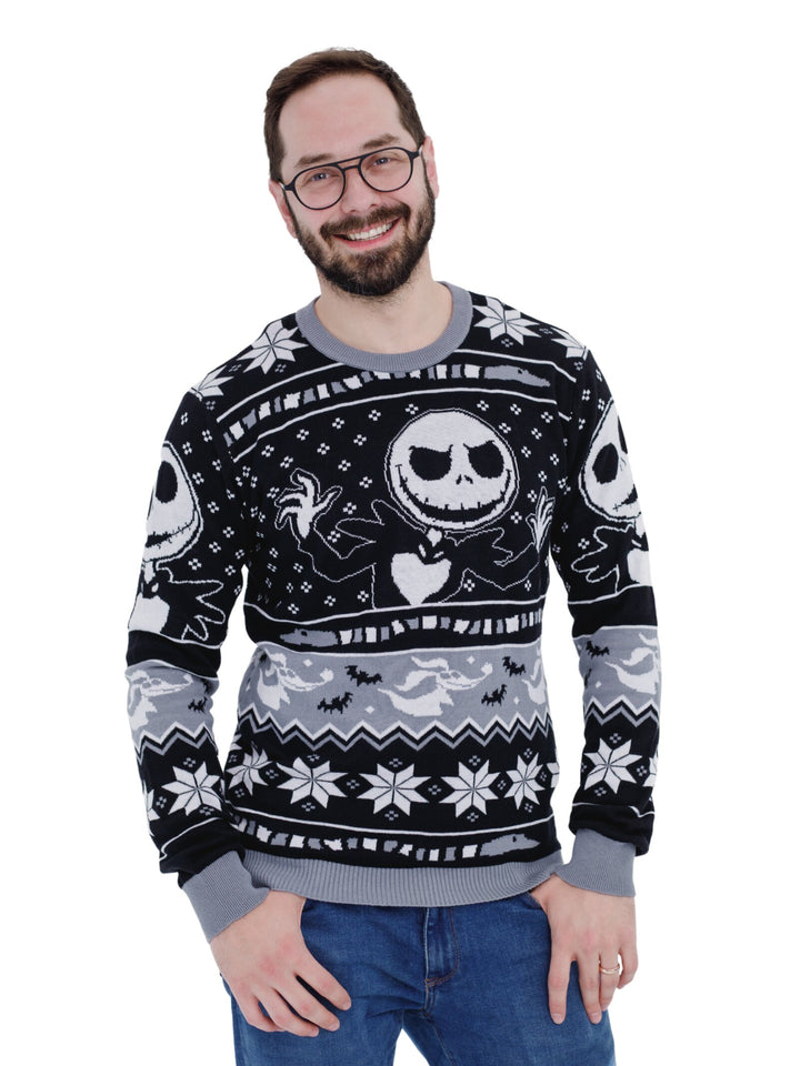 Nightmare Before Christmas Holiday Sweater Jack Skellington Black