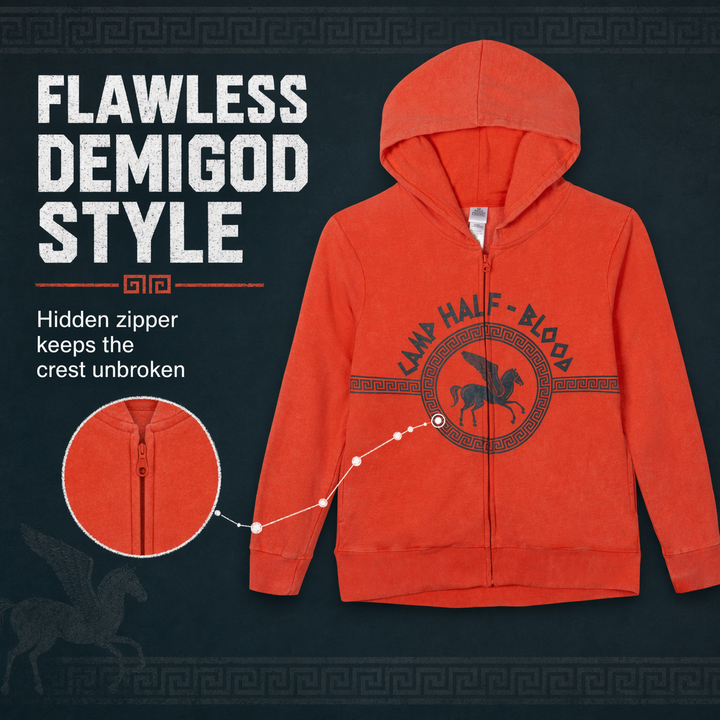 Disney Percy Jackson and the Olympians Cosplay Fleece Zip-Up Hoodie Mineral