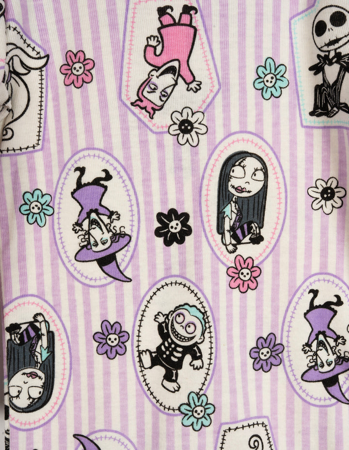 Nightmare Before Christmas Baby Girls' 2-Pack Footed Sleep N' Play Jack Sally Purple