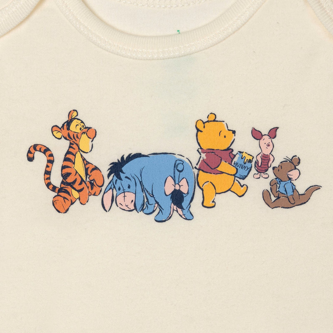 Disney Winnie the Pooh Baby 4-Piece Bodysuit Pants Bib and Hat Set Tusk