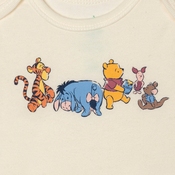 Disney Winnie the Pooh Baby 4-Piece Bodysuit Pants Bib and Hat Set Tusk
