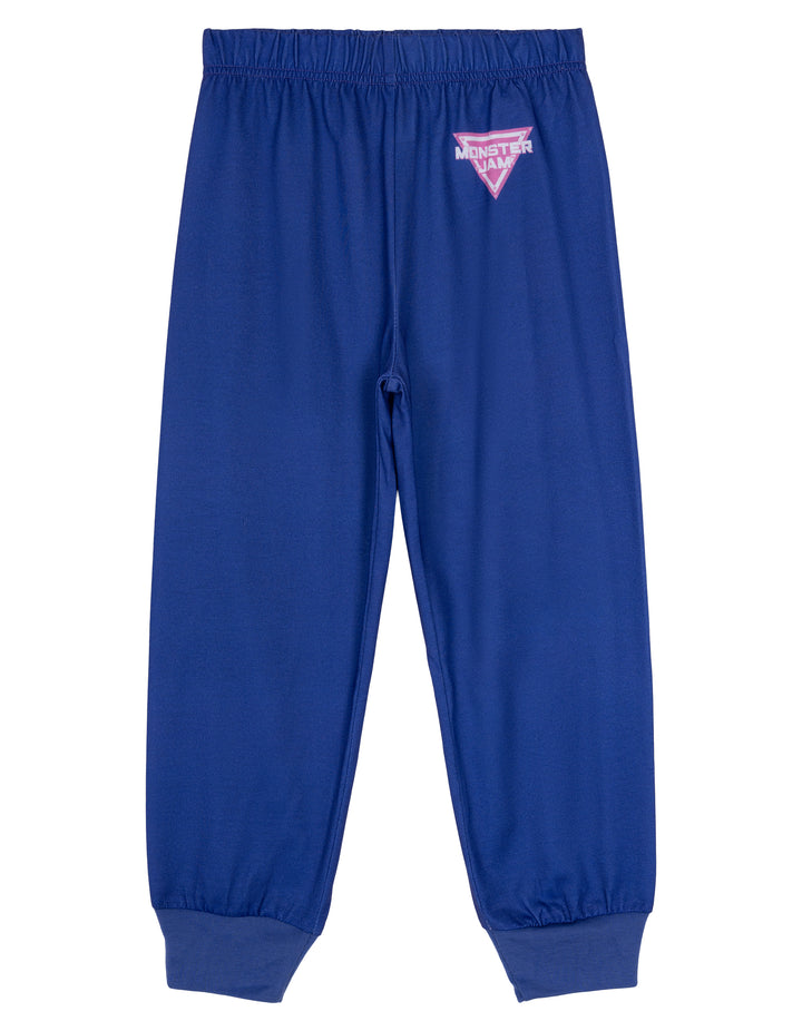 Monster Jam Sparkle Smash Girls' 2-Piece Pajama Shirt and Pants Set Purple