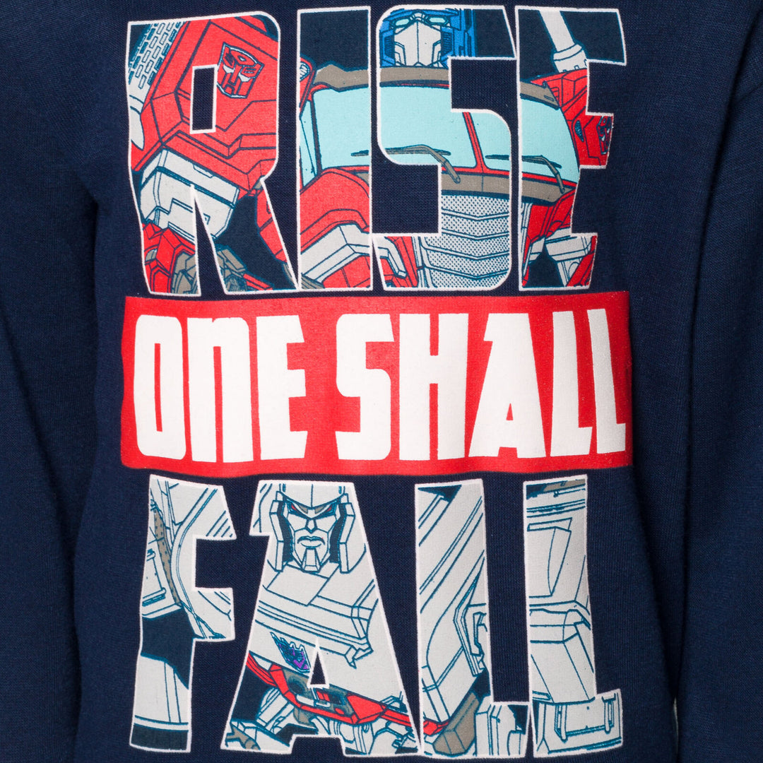 Transformers Boys' Fleece Hooded Sweatshirt Optimus Megatron Navy