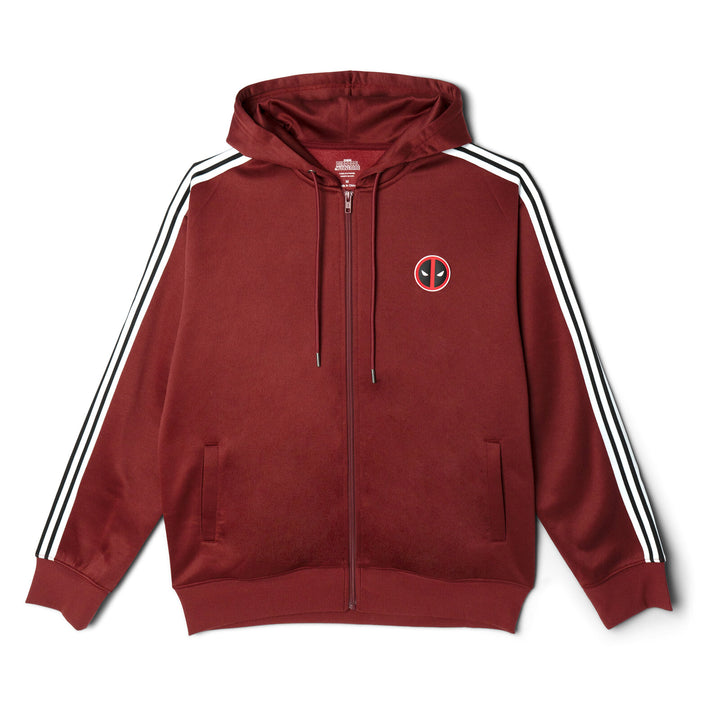 Marvel Deadpool & Wolverine Men's Zip-Up Hooded Sweatshirt Cabernet
