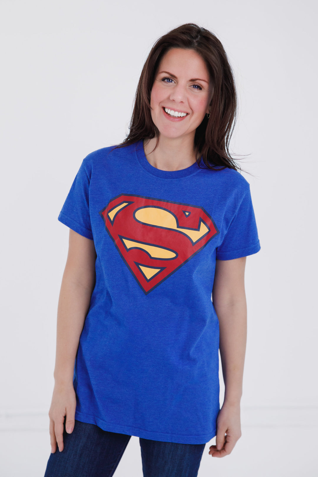 DC Comics Justice League Superman Women's Cosplay T-Shirt Victoria Blue