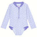 Dreamwave Girls' One Piece Bathing Suit Lavender Seashell