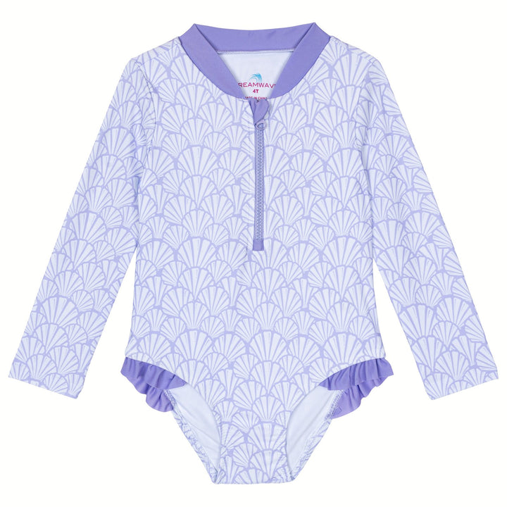 Dreamwave Girls' One Piece Bathing Suit Lavender Seashell