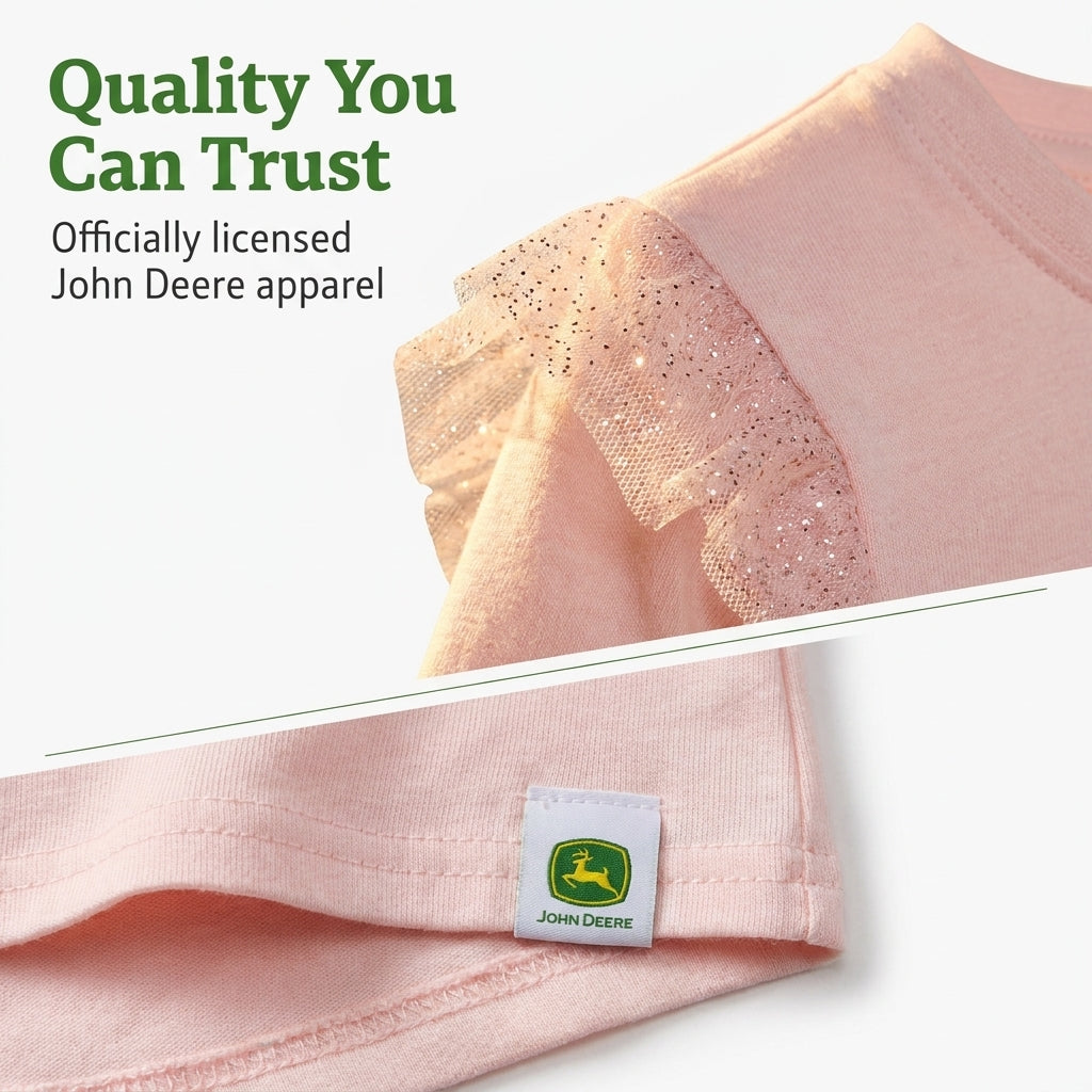John Deere Girls' Long Sleeve T-Shirt Blush Pink