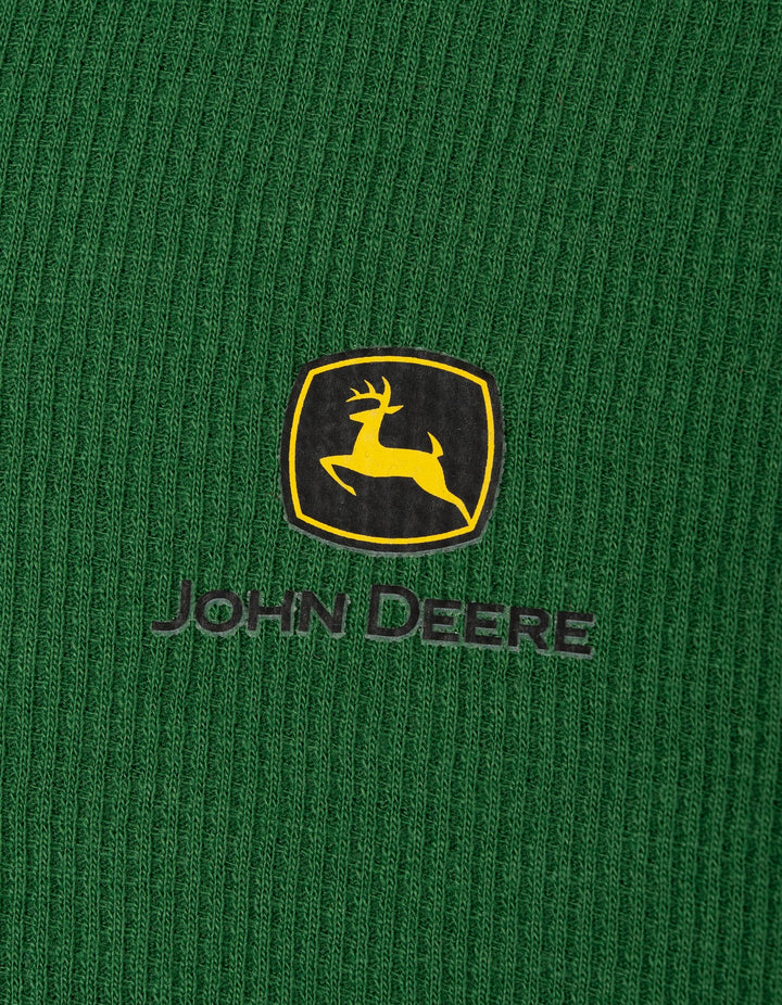 John Deere Boys' Waffle Knit Henley Shirt Classic Green