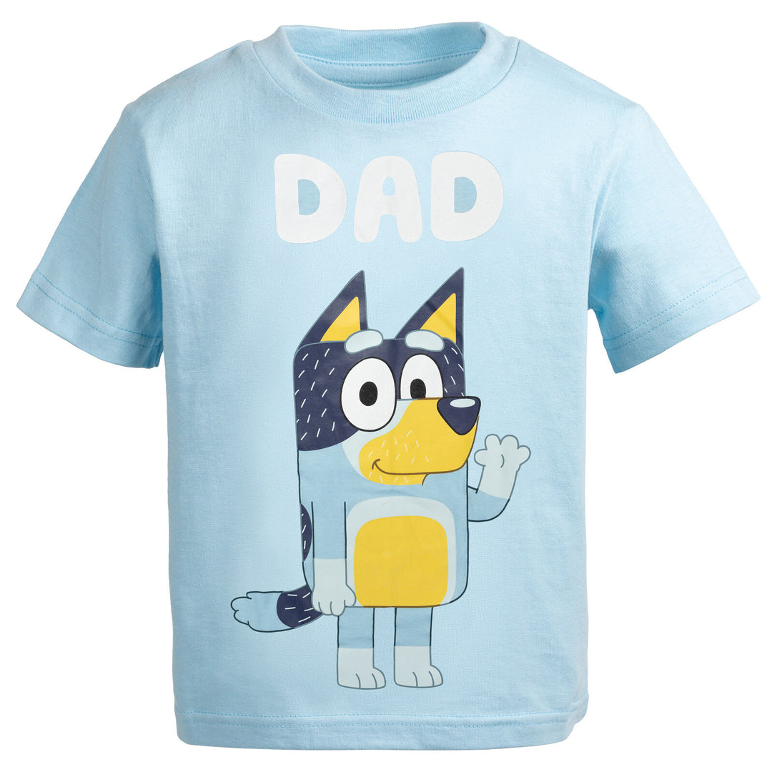 Bluey Matching Family Short Sleeve T-Shirt Bandit Light Blue
