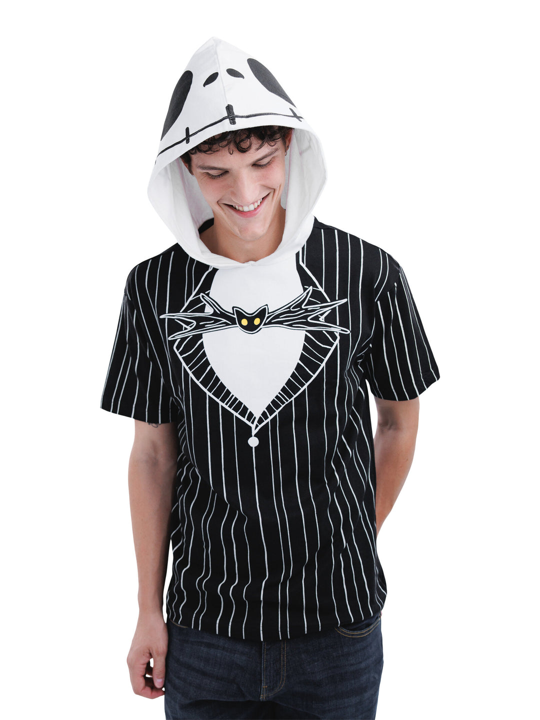 Nightmare Before Christmas Jack Skellington Men's Pinstripe Black