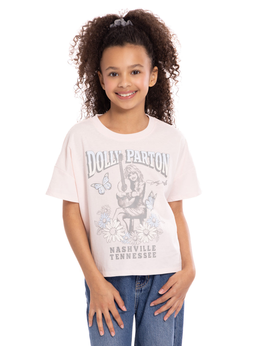 Dolly Parton Girls' Graphic Short Sleeve T-Shirt Petal Pink