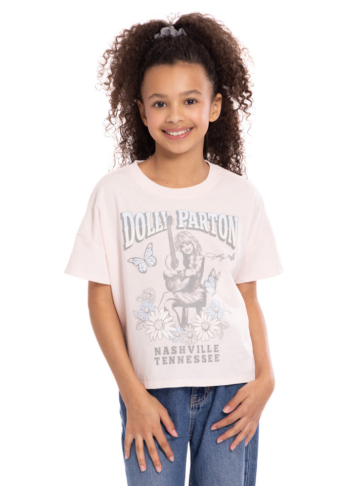 Dolly Parton Girls' Graphic Short Sleeve T-Shirt Petal Pink