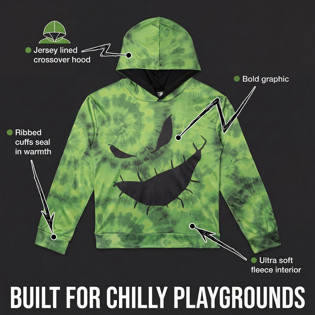 Nightmare Before Christmas Oogie Boogie Fleece Hooded Sweatshirt Green