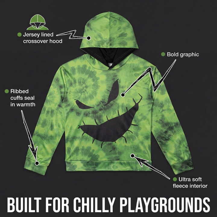 Nightmare Before Christmas Oogie Boogie Fleece Hooded Sweatshirt Green