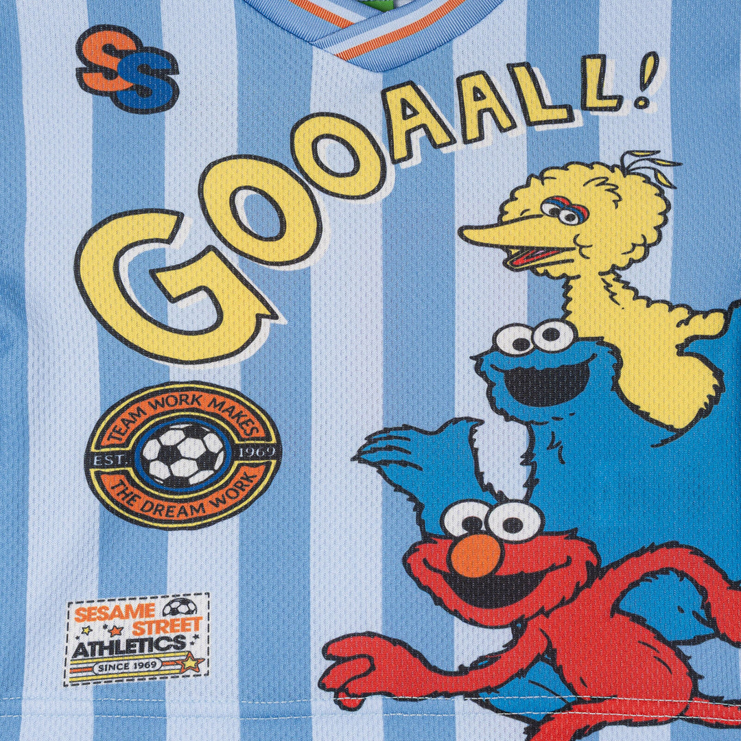 Sesame Street Boys' Short Sleeve Soccer Jersey Blue