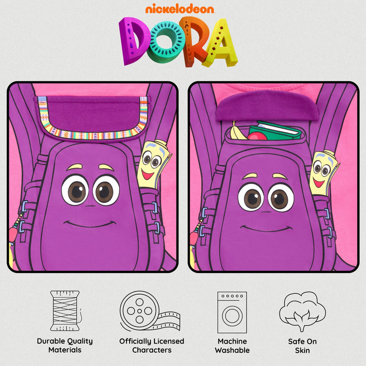 Dora the Explorer Girls' Cosplay 2-Piece Tee and Shorts Set Pink Orange
