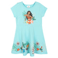 Moana Girls' Short Sleeve Skater Dress Light Aqua