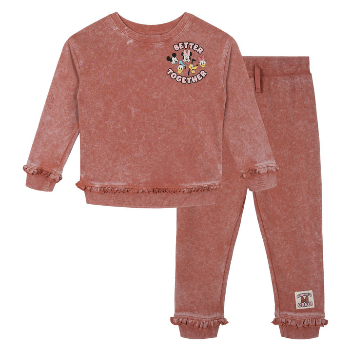 Disney Mickey Mouse & Friends 2-Piece Fleece Sweatshirt and Pants Set Pink