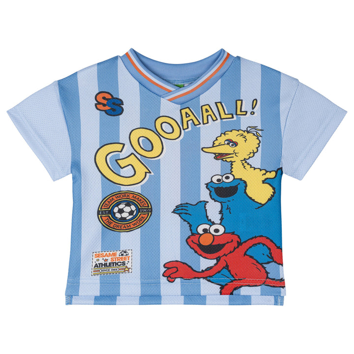 Sesame Street Boys' Short Sleeve Soccer Jersey Blue