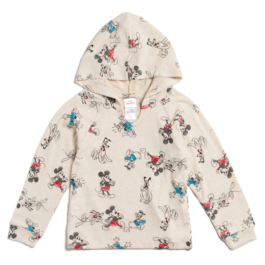 Disney Mickey Mouse Boys' Hoodie and Hacci Pants Set Heather Beige
