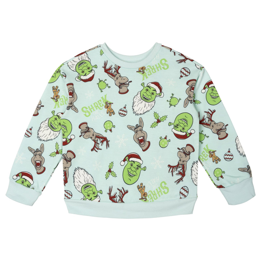 Shrek Boys' Fleece Sweatshirt and Pants Pajama Set Sky Blue
