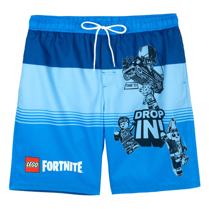 LEGO Fortnite Men's UPF 50+ Swim Trunks Peely Blue