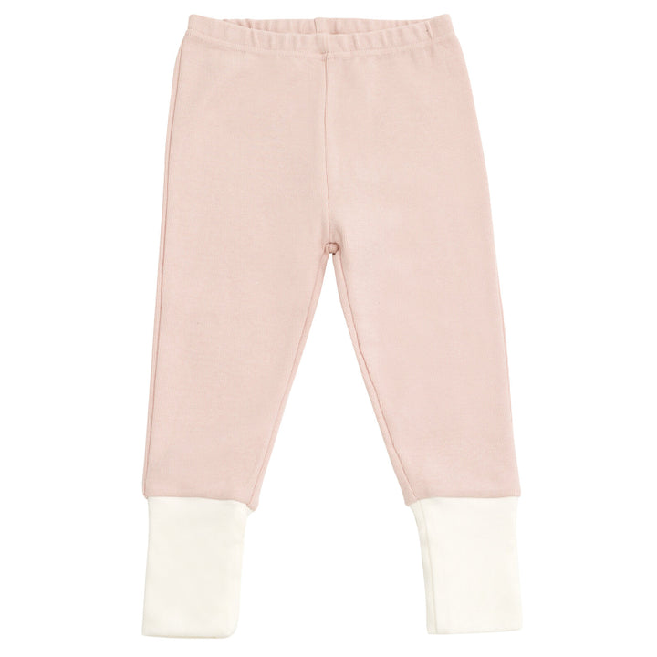 Cozeeme Girls' 2-Piece Tee and Pants Set Ribbed Pale Pink