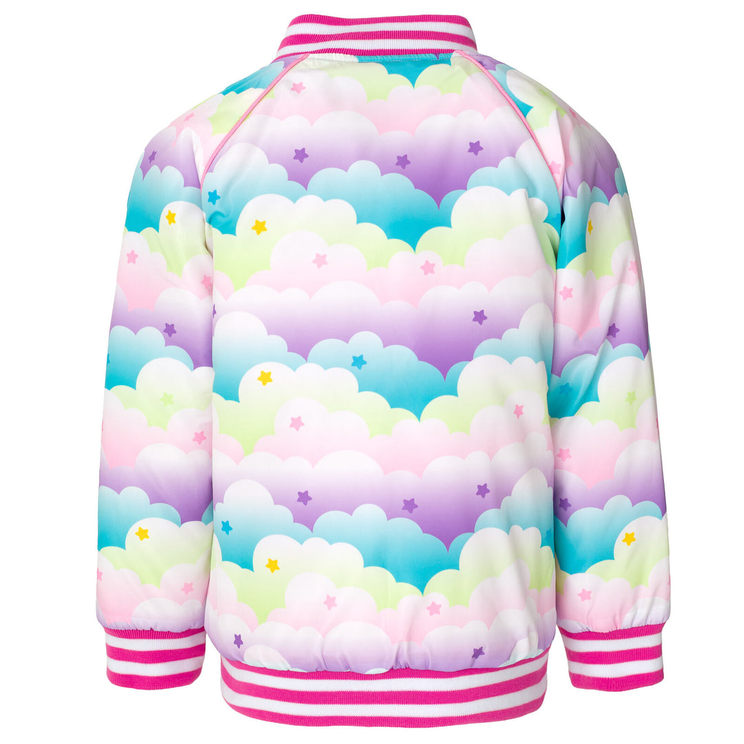Gabby's Dollhouse Girls' Zip-Up Bomber Jacket Pink Gabby Pandy