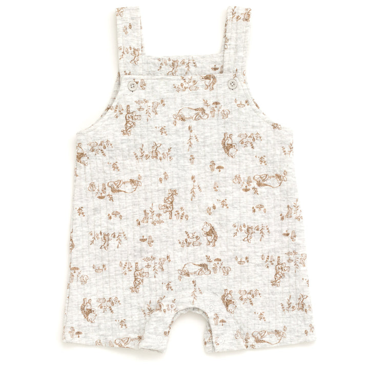 Disney Winnie the Pooh Baby 2-Piece Bodysuit and Shortall Set Yellow Grey