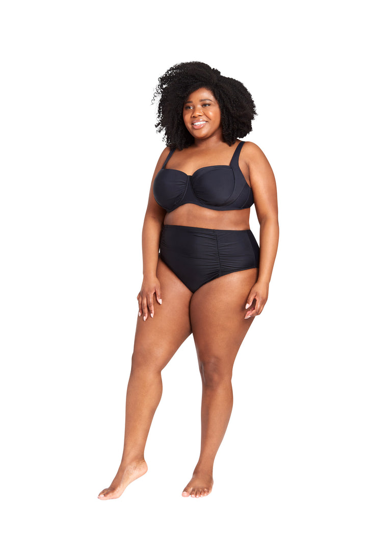 LYSA Women's Swimwear Bikini Bottom Midnight Black