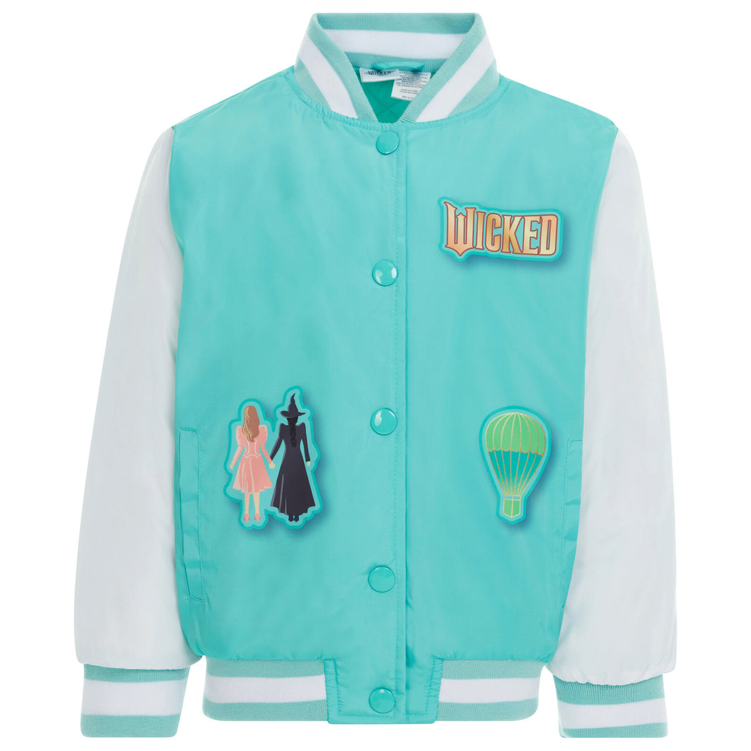 Wicked Girls' Varsity Bomber Jacket Glinda Elphaba Teal