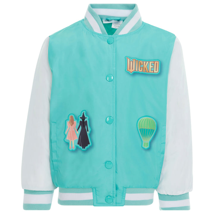 Wicked Girls' Varsity Bomber Jacket Glinda Elphaba Teal