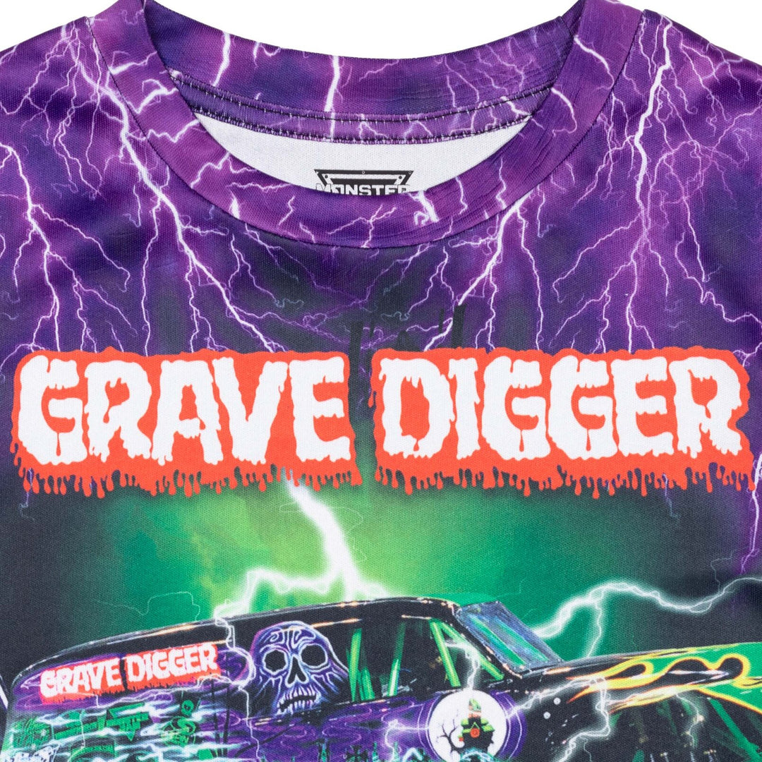 Monster Jam Matching Family Athletic Short Sleeve T-Shirt Grave Digger Purple