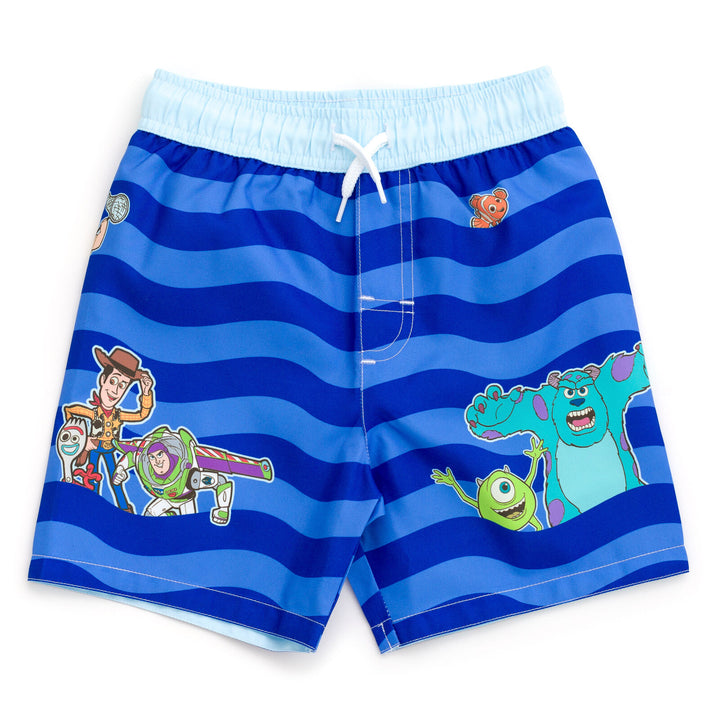 Disney Pixar Boys' 2-Piece Rash Guard and Swim Trunks Set Sky Blue