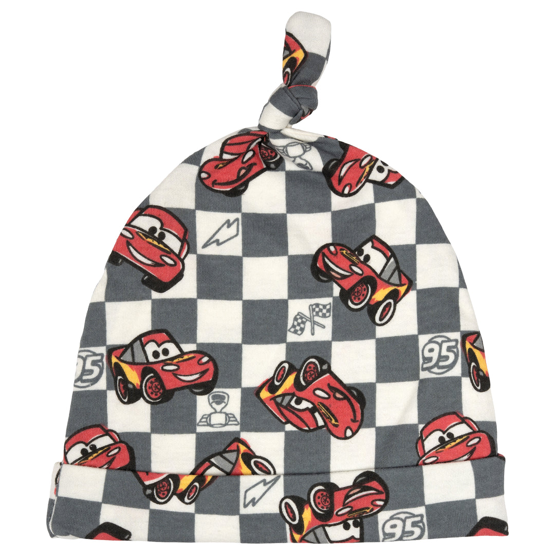 Cars Baby Boys' Bodysuit Pants and Hat Set Lightning McQueen Red