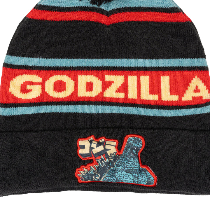 Godzilla Adult Men or Women Pom Pom Beanie Winter Hat Beanie Hat Dark Grey
