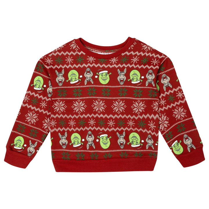 Shrek Boys' Holiday Fleece Pullover Sweatshirt Scarlet Donkey