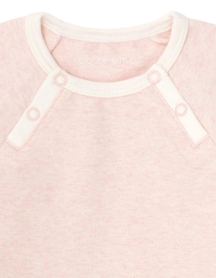 Cozeeme Baby Girls' Footed One Piece Sleep N' Play Heather Pink Ivory
