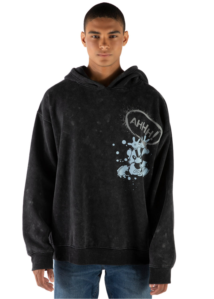 Disney Mickey Mouse Men's Fleece Pullover Hoodie Black Blue