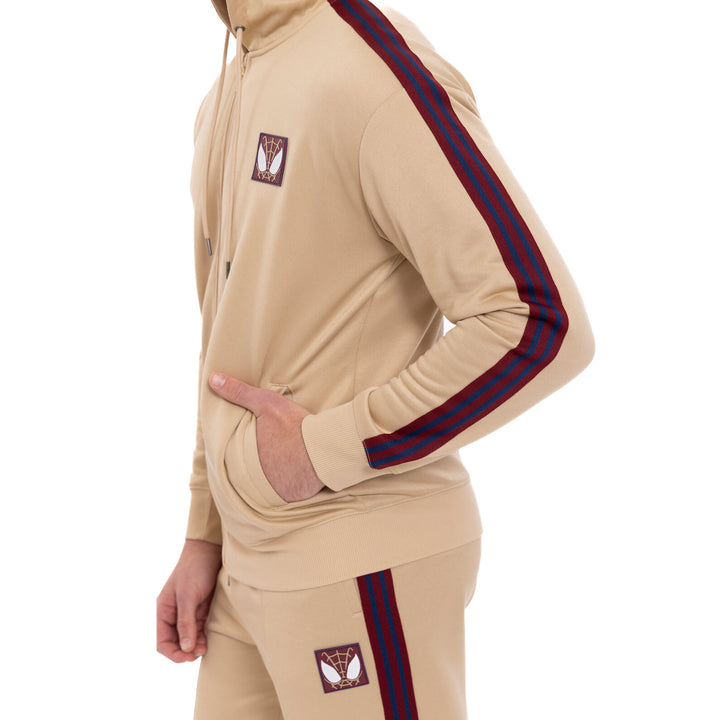 Marvel Spider-Man Men's Zip-Up Hooded Sweatshirt Tan